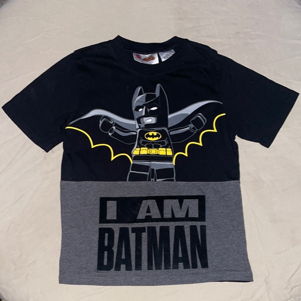 Lego Super Heroes Batman Black T-Shirt With Velvet Lettering “Boy’s”